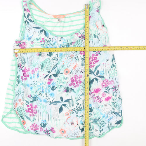 Joules Womens Multicoloured Floral Cotton Tank Top Size 14
