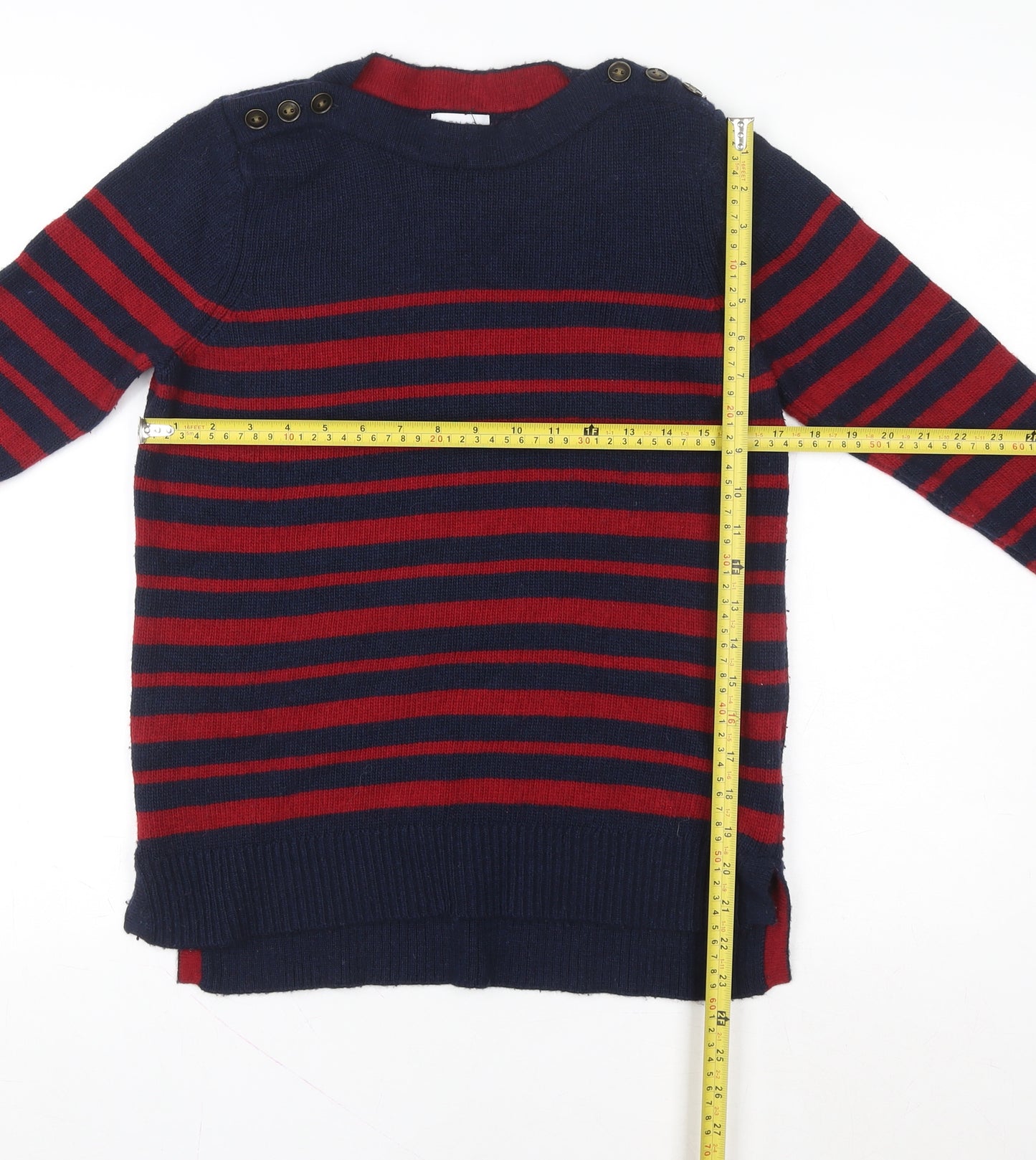 Kenar Womens Multicoloured Striped Wool Blend Jumper Size L