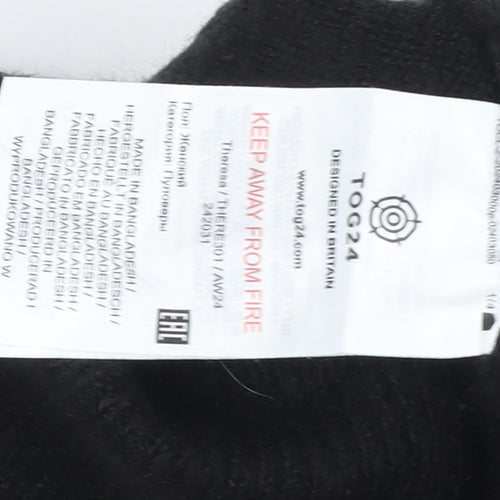 TOG24 Women's Black Star Pattern Crew Neck Jumper Size 14