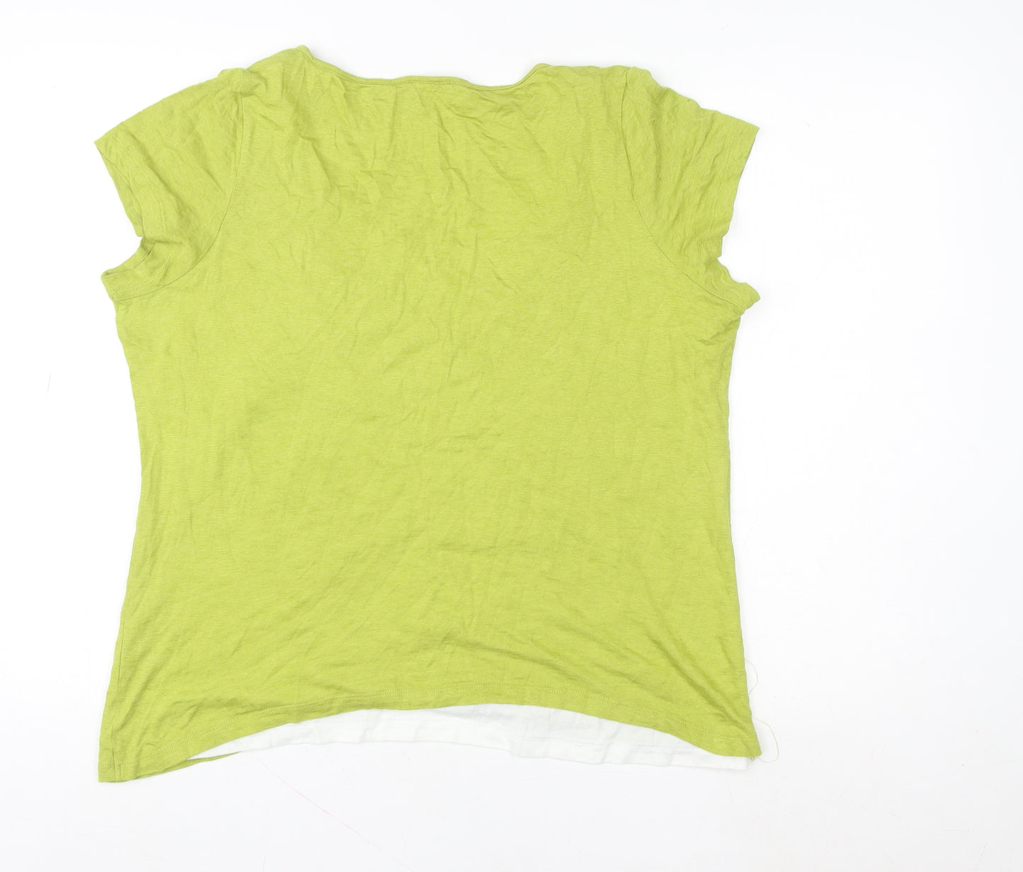 Marks and Spencer Per Una Women's Green Button T-Shirt Size 20