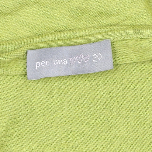 Marks and Spencer Per Una Women's Green Button T-Shirt Size 20