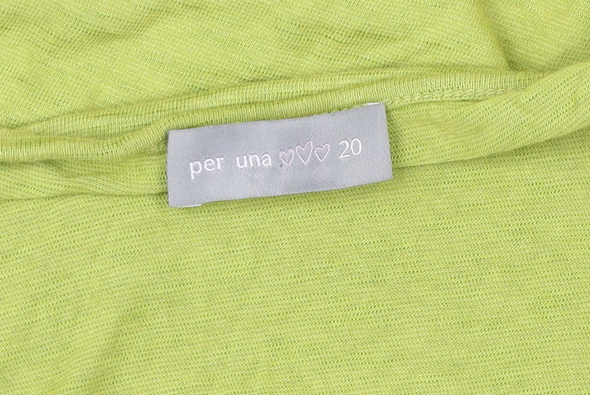 Marks and Spencer Per Una Women's Green Button T-Shirt Size 20