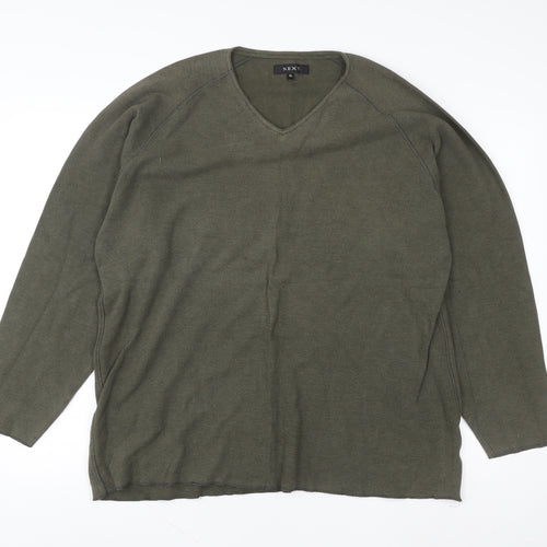 Next Men’s Green Cotton V-Neck Pullover Sweatshirt XL