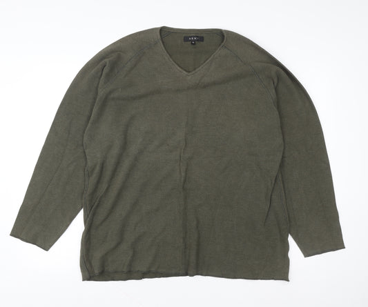 Next Men’s Green Cotton V-Neck Pullover Sweatshirt XL