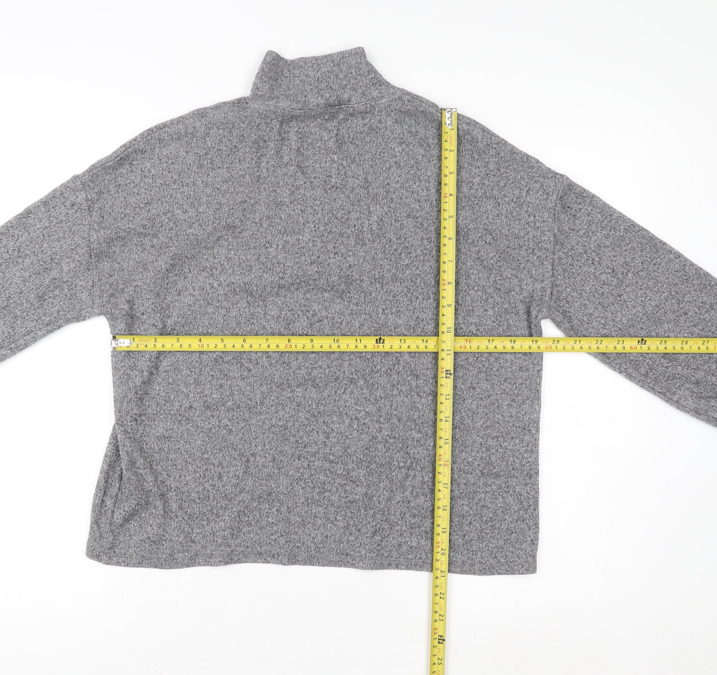 F&F Women's Grey Sequin High Neck Pullover Sweatshirt Size 12