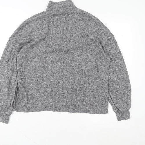 F&F Women's Grey Sequin High Neck Pullover Sweatshirt Size 12