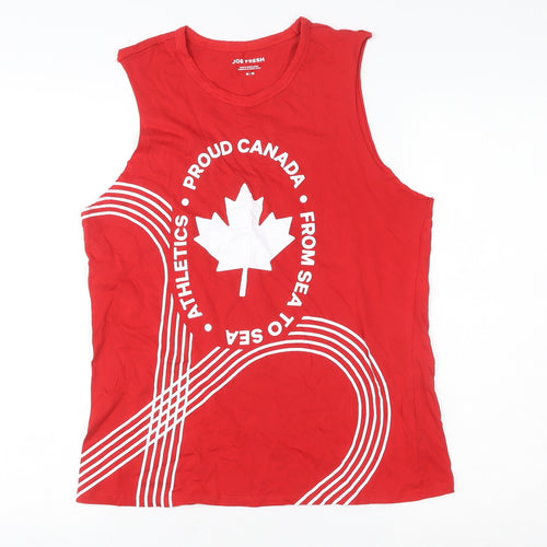 Joe Fresh Men's Red Sleeveless Patriotic Graphic T-Shirt M