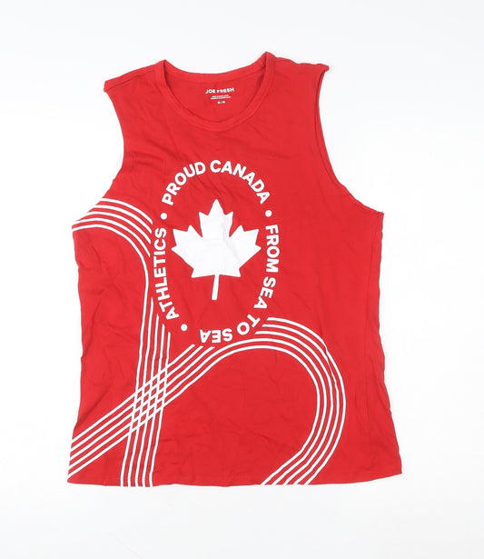 Joe Fresh Men's Red Sleeveless Patriotic Graphic T-Shirt M