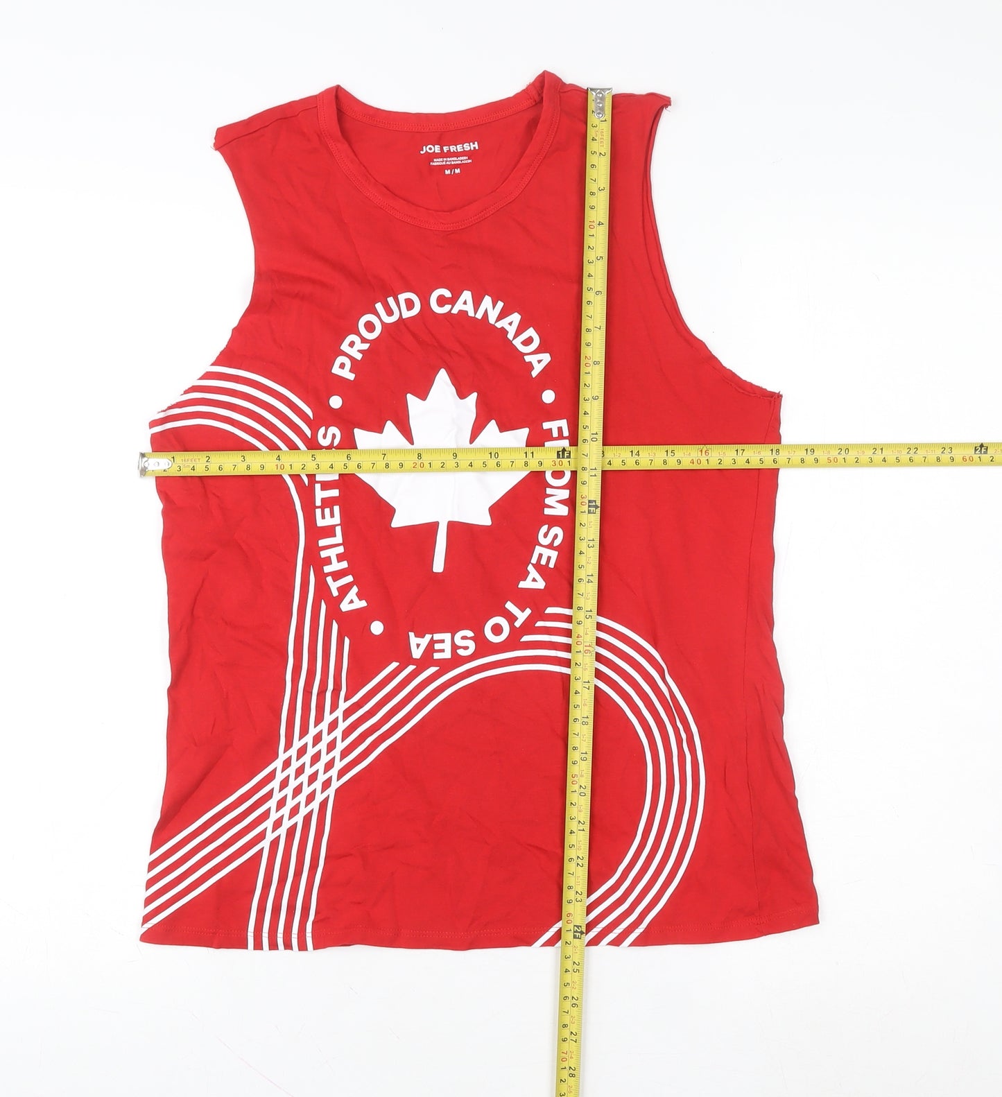 Joe Fresh Men's Red Sleeveless Patriotic Graphic T-Shirt M