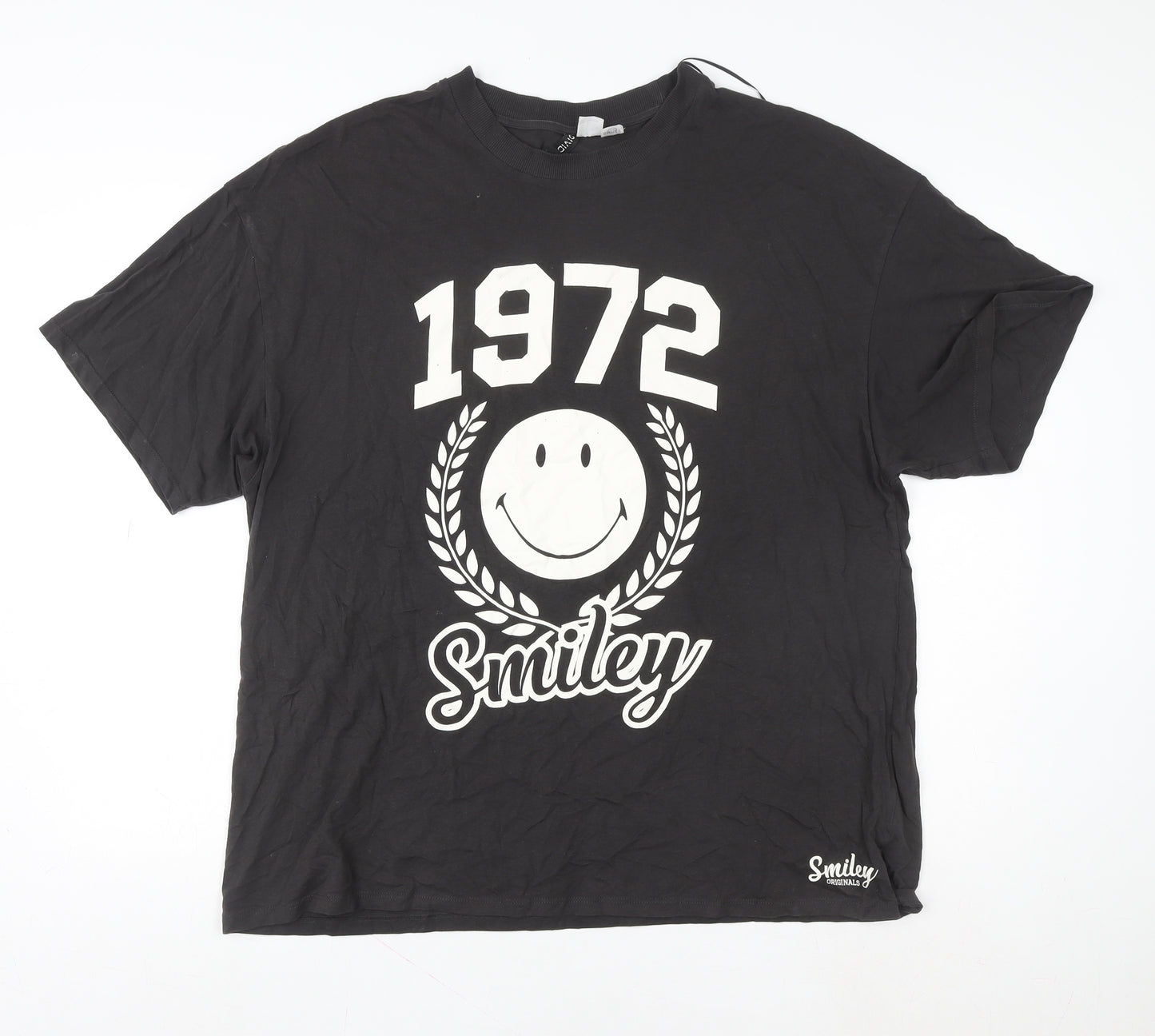 Smiley Originals Men's Black 1972 Retro Graphic T-Shirt L