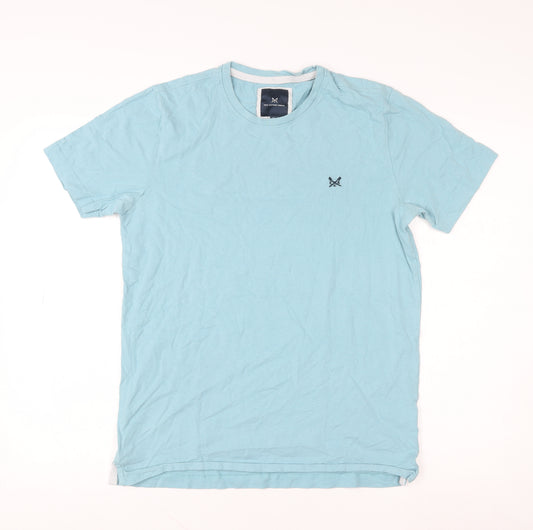 Crew Clothing Women Blue Medium Cotton Basic T-Shirt