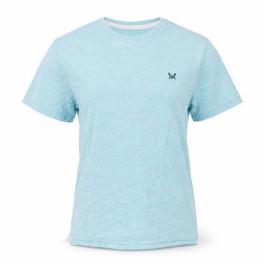 Front view of Crew Clothing Blue Medium Cotton Basic T-Shirt
