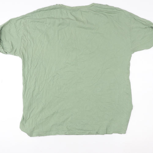 Zara Women's Green Basic Cotton T-Shirt Size S Crew Neck Short Sleeve