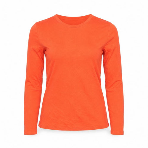 Marks and Spencer Women’s Orange Long Sleeve Basic Viscose T-Shirt UK 8