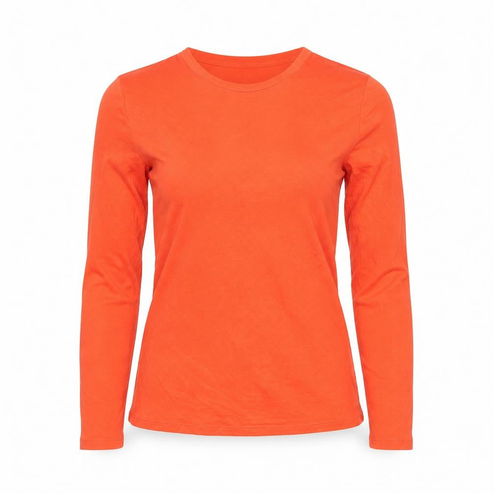 Marks and Spencer Women’s Orange Long Sleeve Basic Viscose T-Shirt UK 8