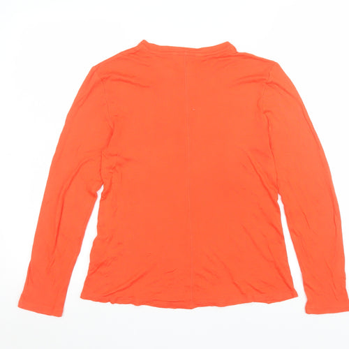Marks and Spencer Women’s Orange Long Sleeve Basic Viscose T-Shirt UK 8