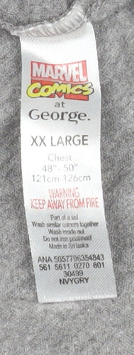 George Marvel Men's Grey 2XL Long Sleeve Comic T-Shirt