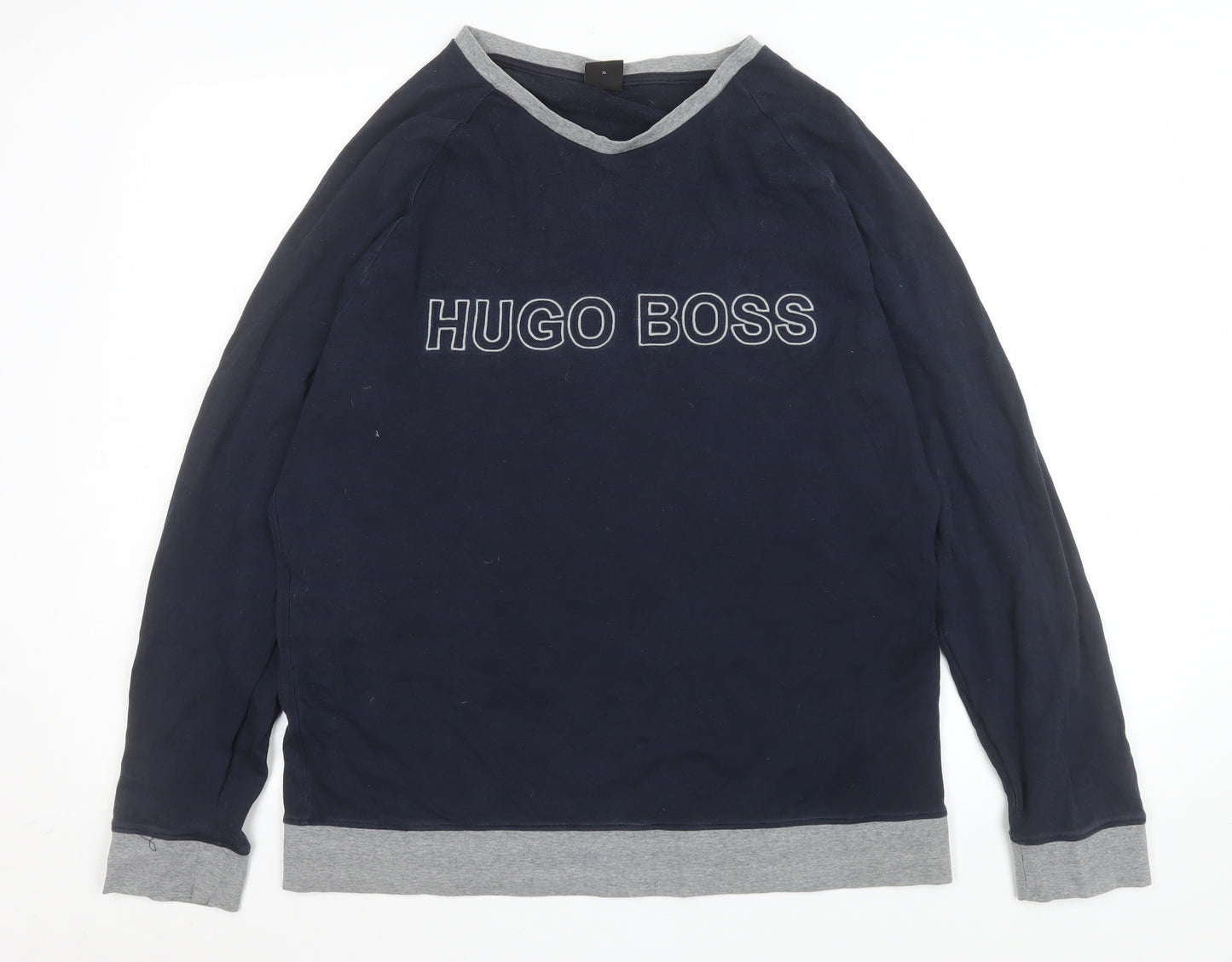 Hugo Boss Men's Blue XL Logo Pullover Sweatshirt