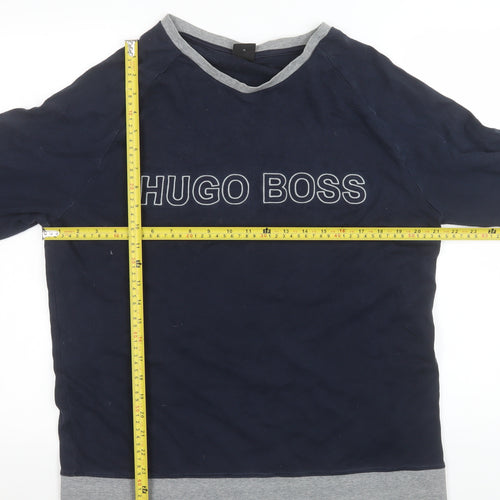 Hugo Boss Men's Blue XL Logo Pullover Sweatshirt