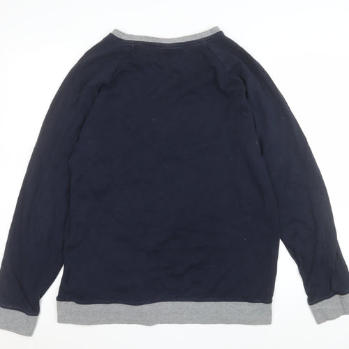 Hugo Boss Men's Blue XL Logo Pullover Sweatshirt