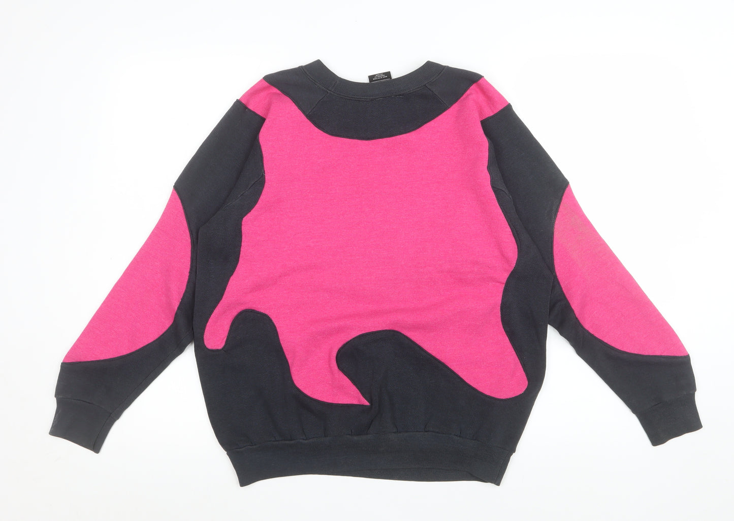 Nike Teens Black Pink Colourblock Pullover Sweatshirt L 152-158cm
