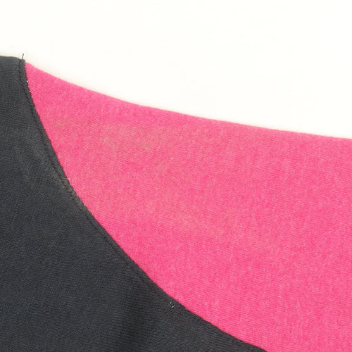 Nike Teens Black Pink Colourblock Pullover Sweatshirt L 152-158cm