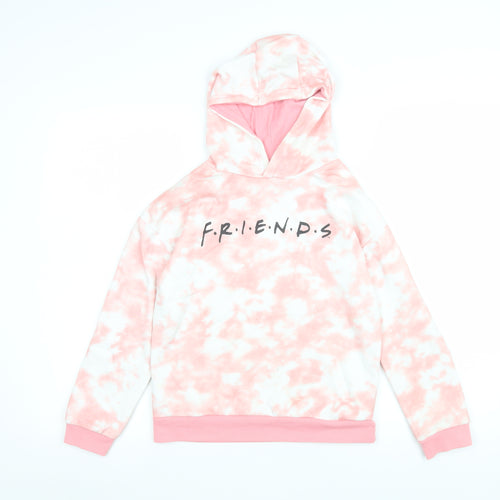 Girls Friends Pink Tie-Dye Pullover Hoodie 8 Years Cotton Blend