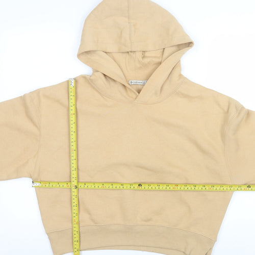 Stradivarius Womens Beige Hoodie Medium Pullover Cotton Blend Sweater