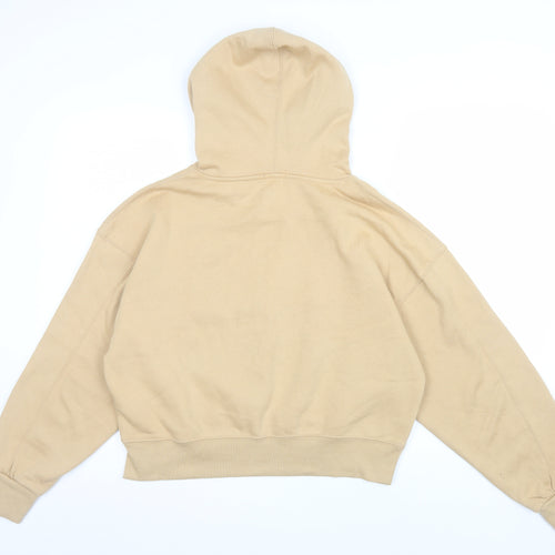 Stradivarius Womens Beige Hoodie Medium Pullover Cotton Blend Sweater