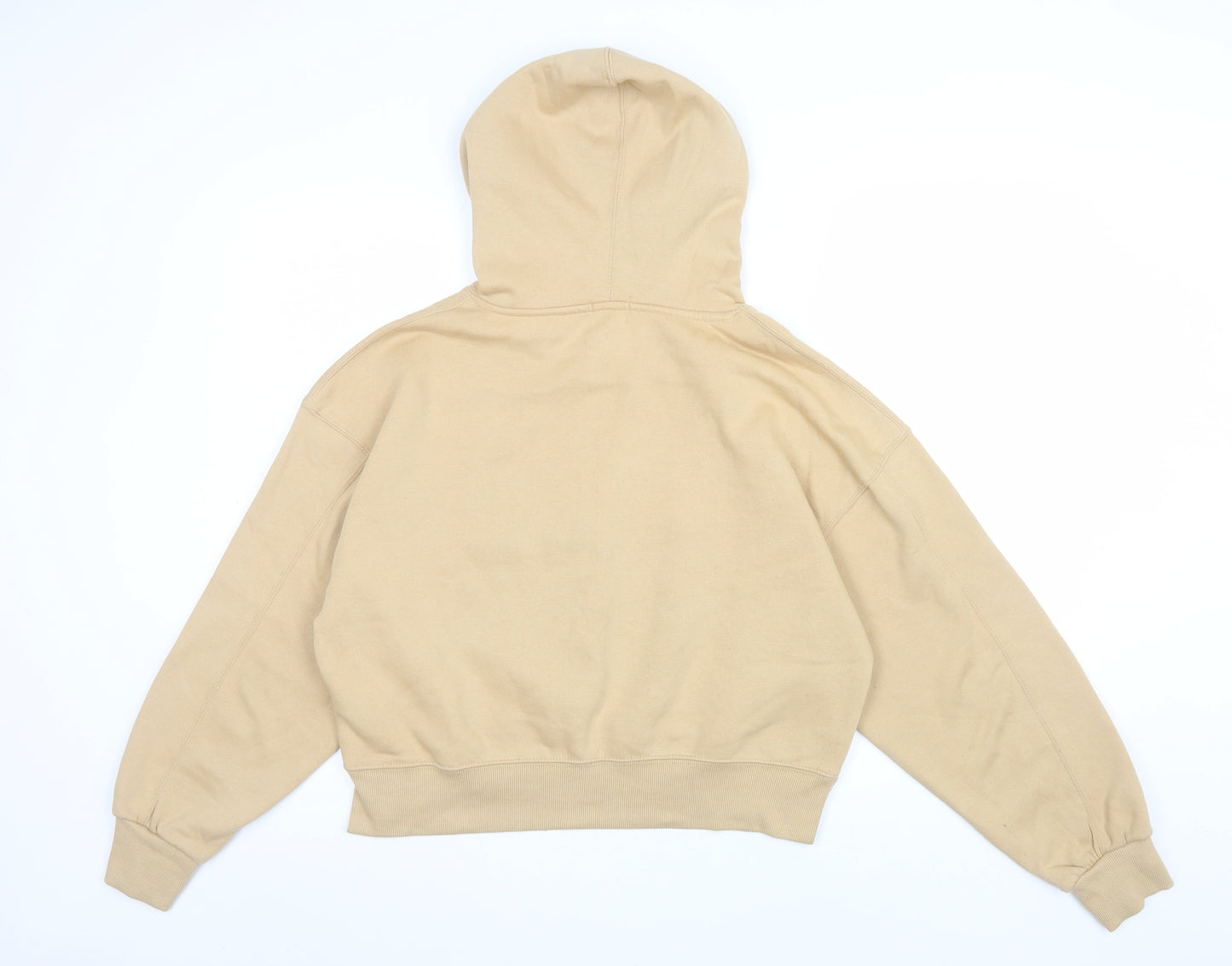 Stradivarius Womens Beige Hoodie Medium Pullover Cotton Blend Sweater