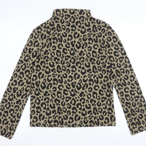 Marks and Spencer Women’s Brown Leopard Print Roll Neck Long Sleeve Top Size 6