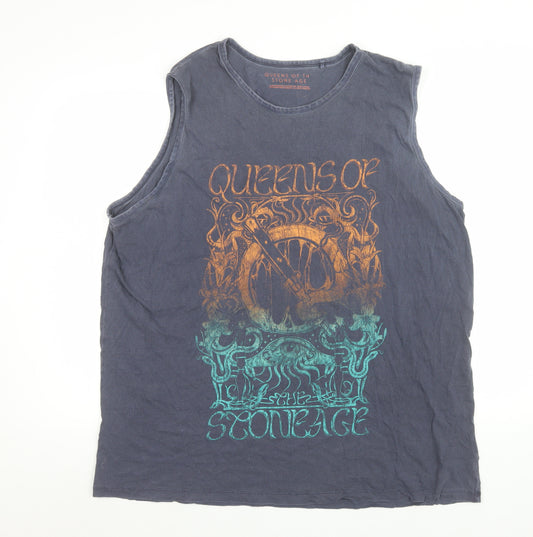 Queens of the Stone Age Men's Black 2XL Sleeveless Band T-Shirt