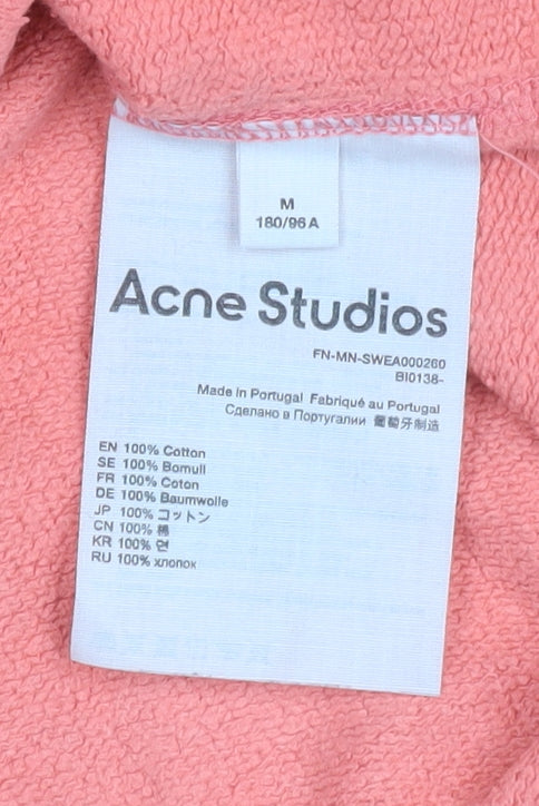 Acne Studios Women Coral Pink Cotton Pullover Sweatshirt M