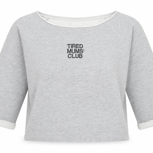 Mantis Womens Grey Cropped T-Shirt S Boat Neck Raglan Sleeves