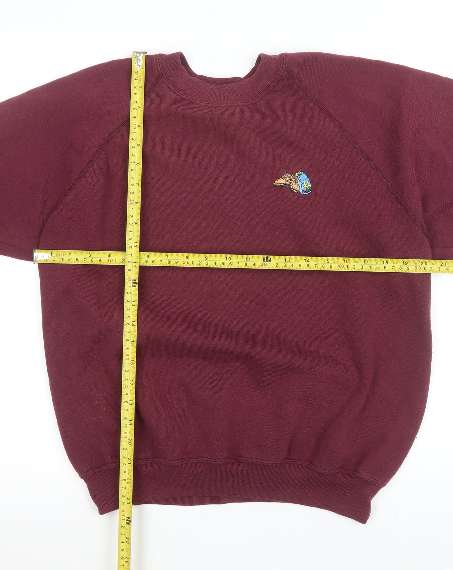 Jerzees Men's Red Embroidered Dog Logo Crew Neck Sweatshirt M