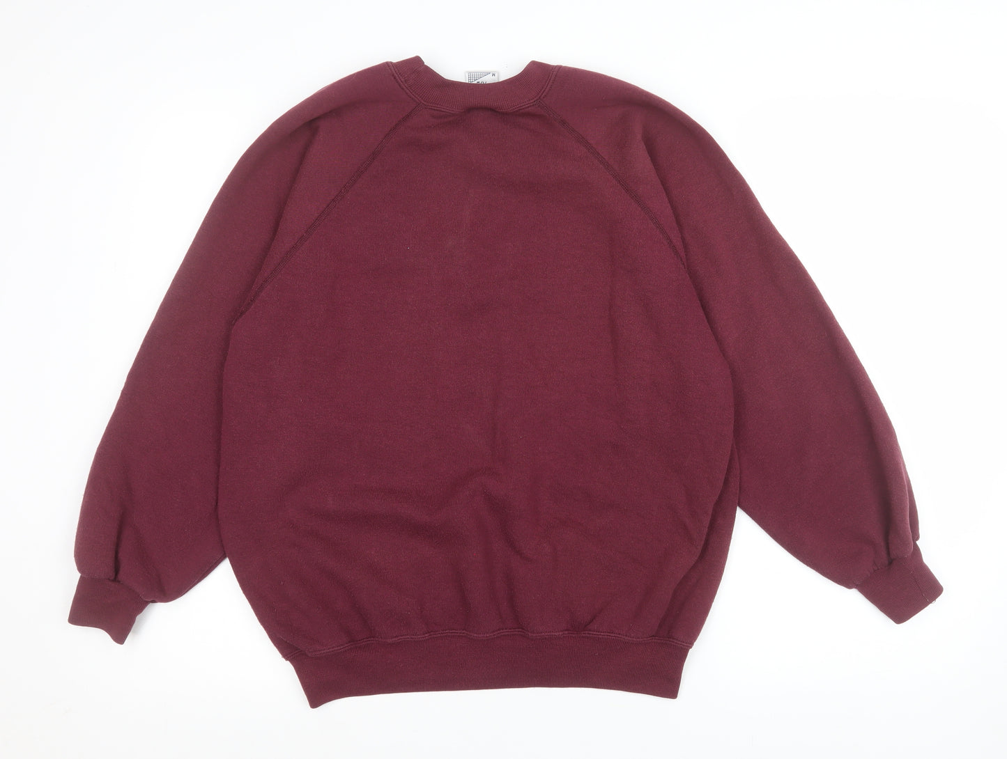 Jerzees Men's Red Embroidered Dog Logo Crew Neck Sweatshirt M
