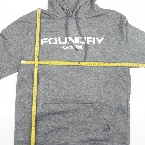 JustHoods AWDis Men's Grey 2XL Pullover Hoodie Foundry Gym Logo