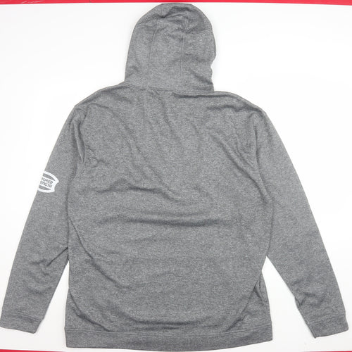 JustHoods AWDis Men's Grey 2XL Pullover Hoodie Foundry Gym Logo