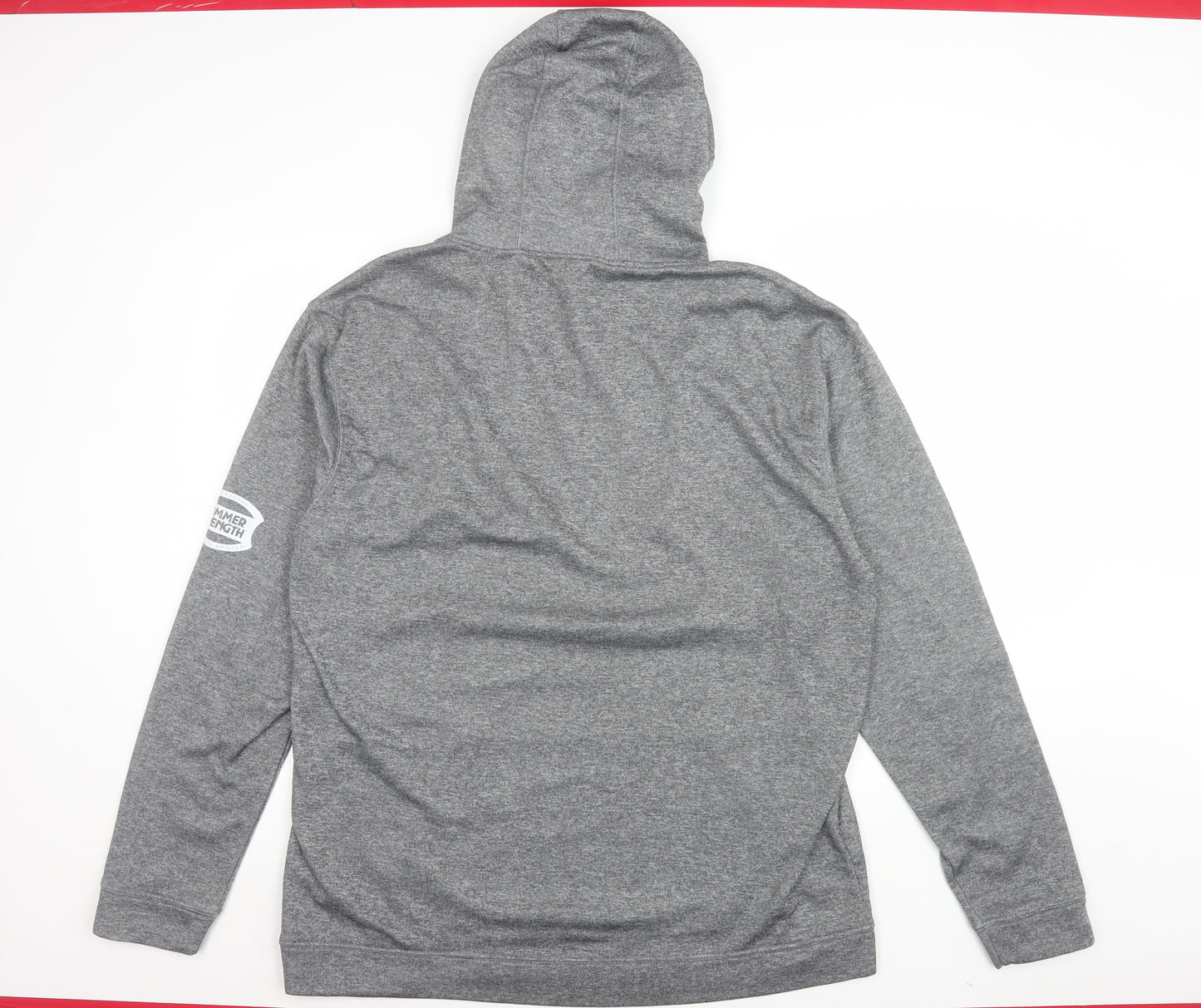 JustHoods AWDis Men's Grey 2XL Pullover Hoodie Foundry Gym Logo