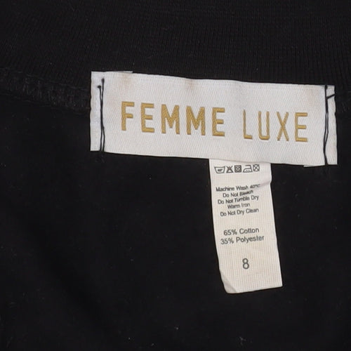 Femme Luxe Womens Black 1/2 Zip Cropped Sweatshirt Size 8