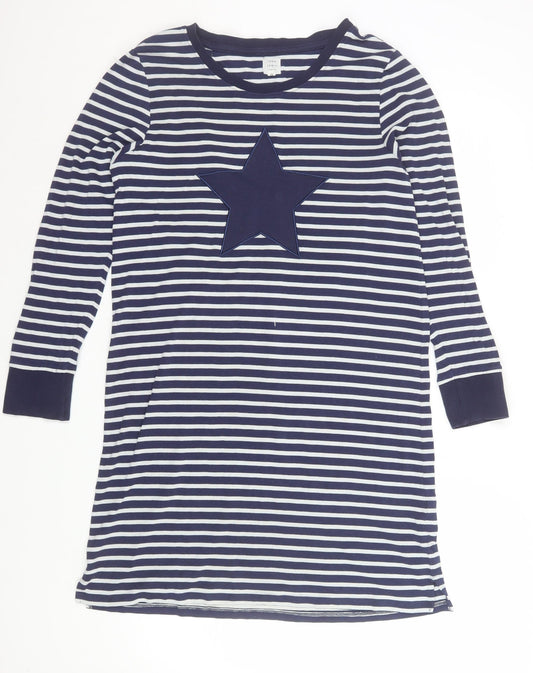 John Lewis Women Blue Striped Star Jersey Nightshirt Size 12