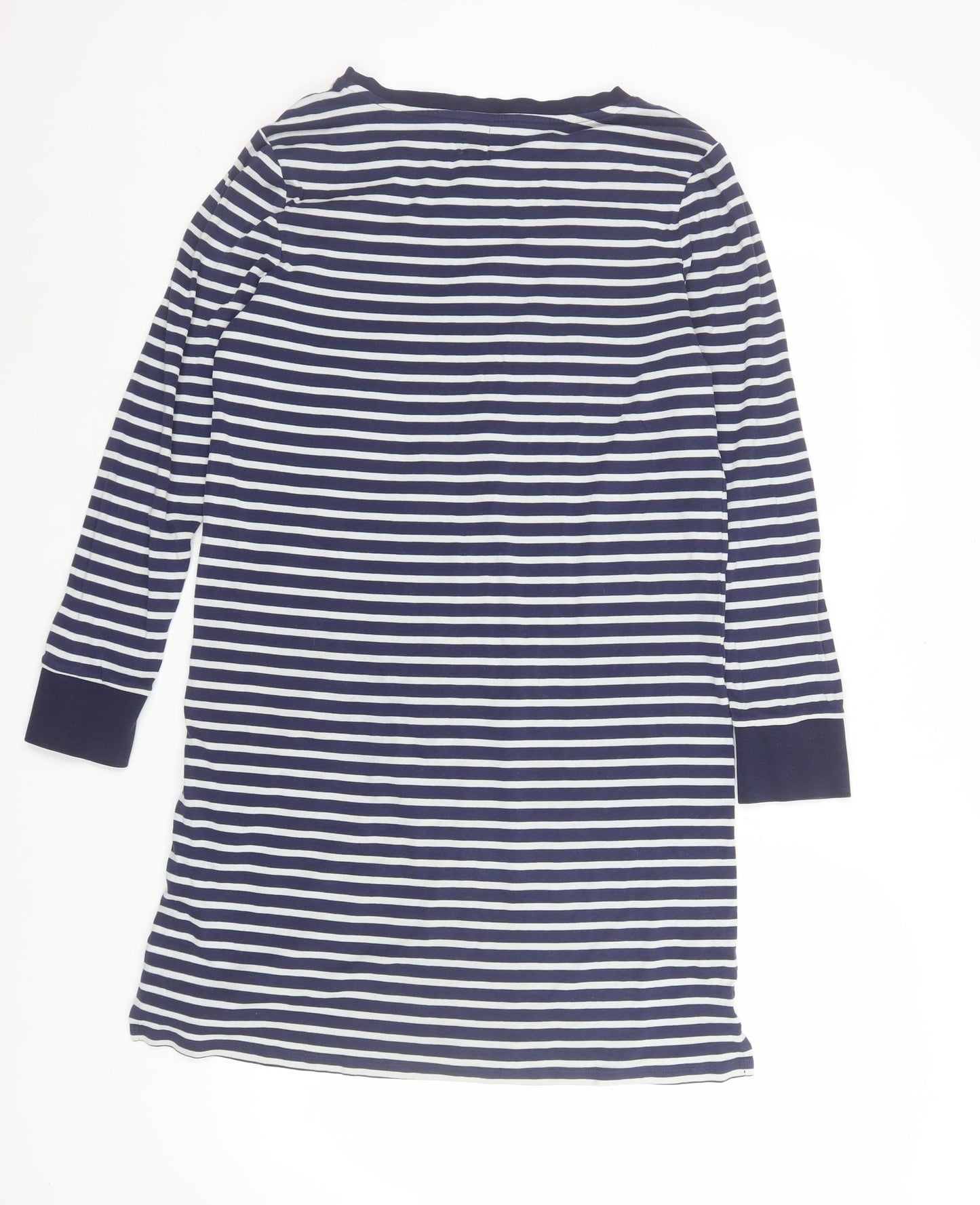 John Lewis Women Blue Striped Star Jersey Nightshirt Size 12
