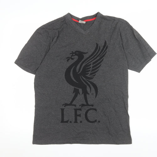 L.F.C. Men’s Grey V-Neck Short Sleeve Sports T-Shirt Size M
