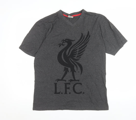 L.F.C. Men’s Grey V-Neck Short Sleeve Sports T-Shirt Size M