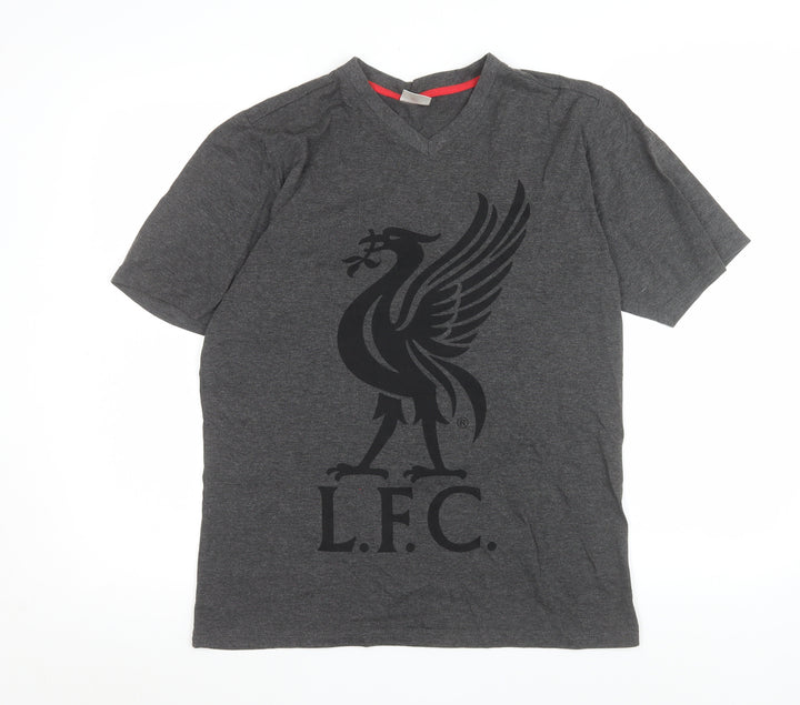 L.F.C. Men’s Grey V-Neck Short Sleeve Sports T-Shirt Size M