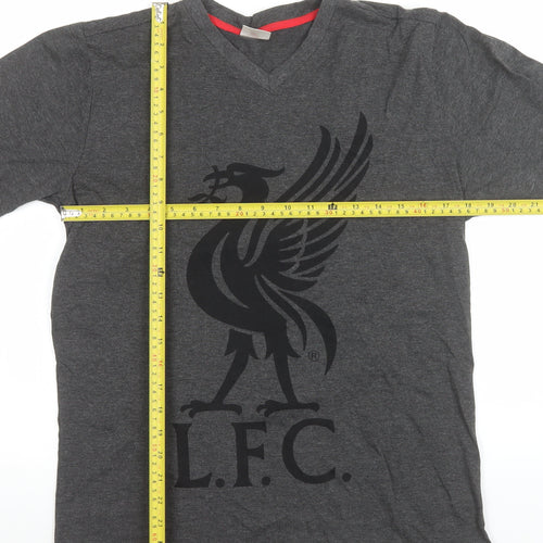 L.F.C. Men’s Grey V-Neck Short Sleeve Sports T-Shirt Size M