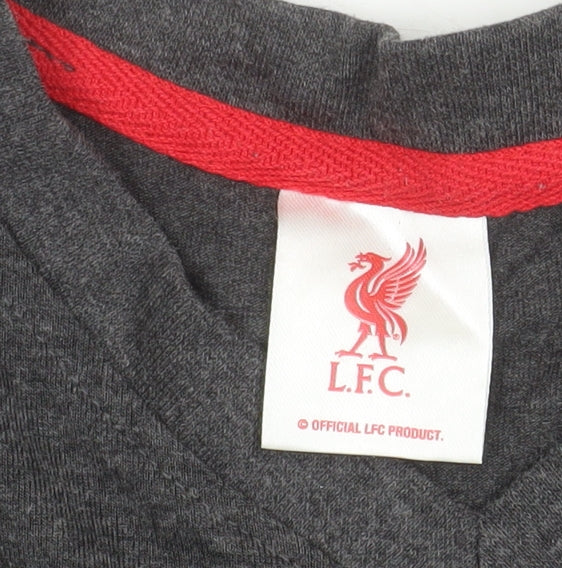 L.F.C. Men’s Grey V-Neck Short Sleeve Sports T-Shirt Size M