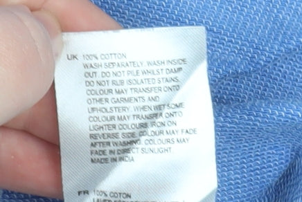 White Stuff Women's Blue Floral Cotton Long Sleeve Pullover Sweatshirt UK 14