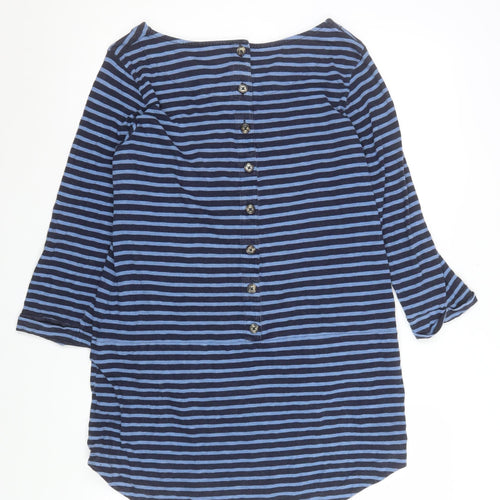 White Stuff Women's Blue Striped Cotton Shift Dress Size 12