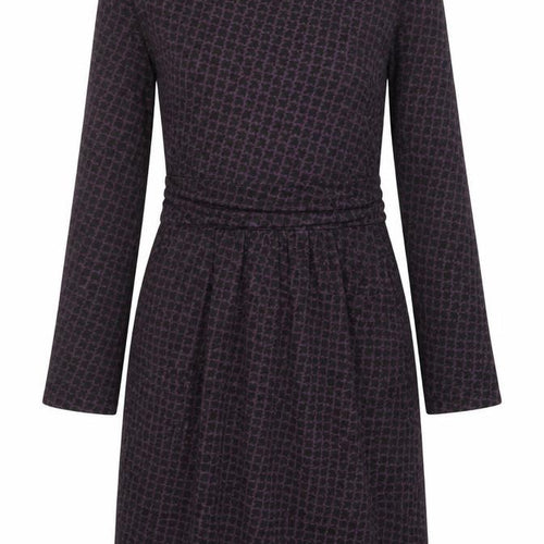 Boden Women Purple Geometric Fit & Flare Jersey Dress Size 10R